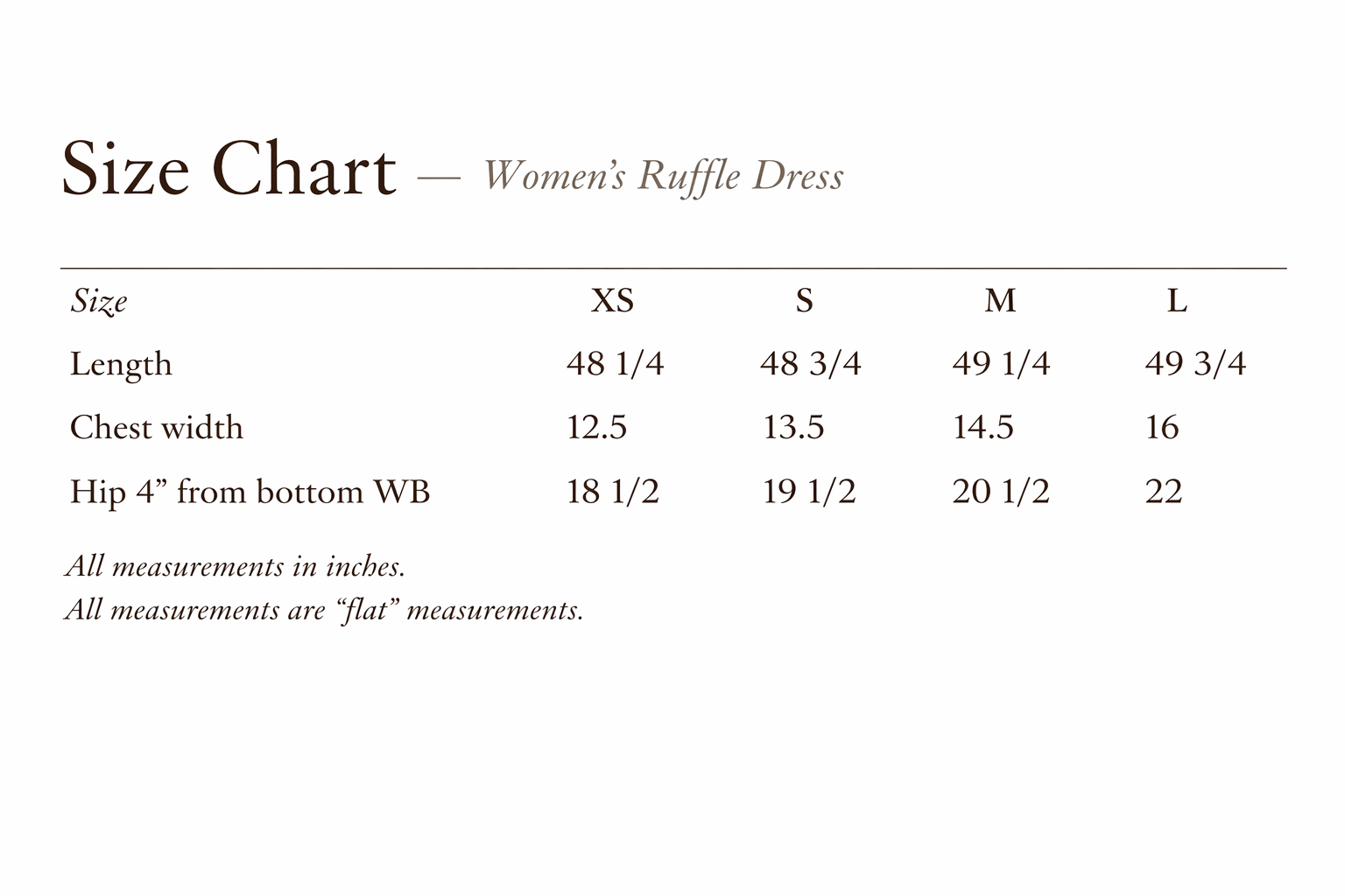 Size chart