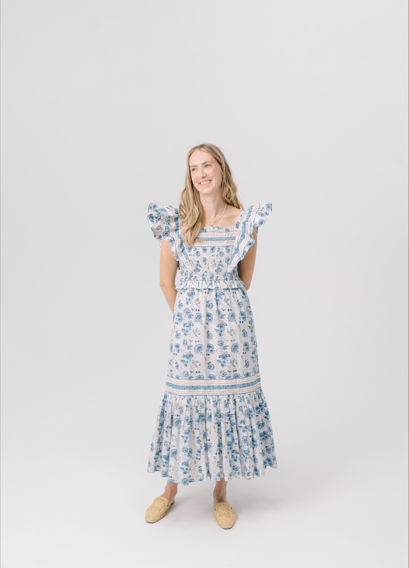 Women’s Everyday Dress in Blue Floral