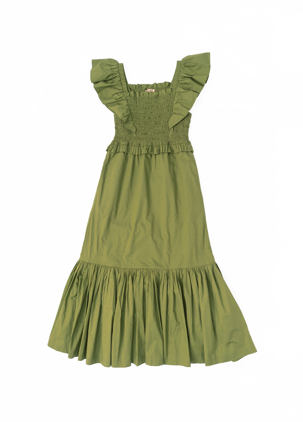 Women’s vintage green ruffle sleeve dress
