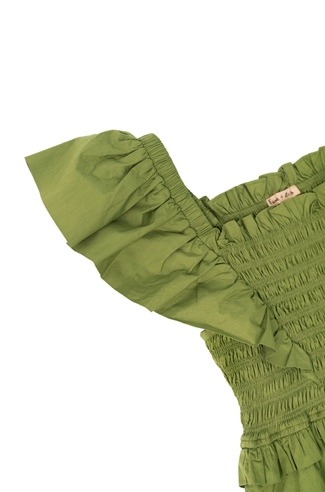 Women’s vintage green ruffle sleeve dress