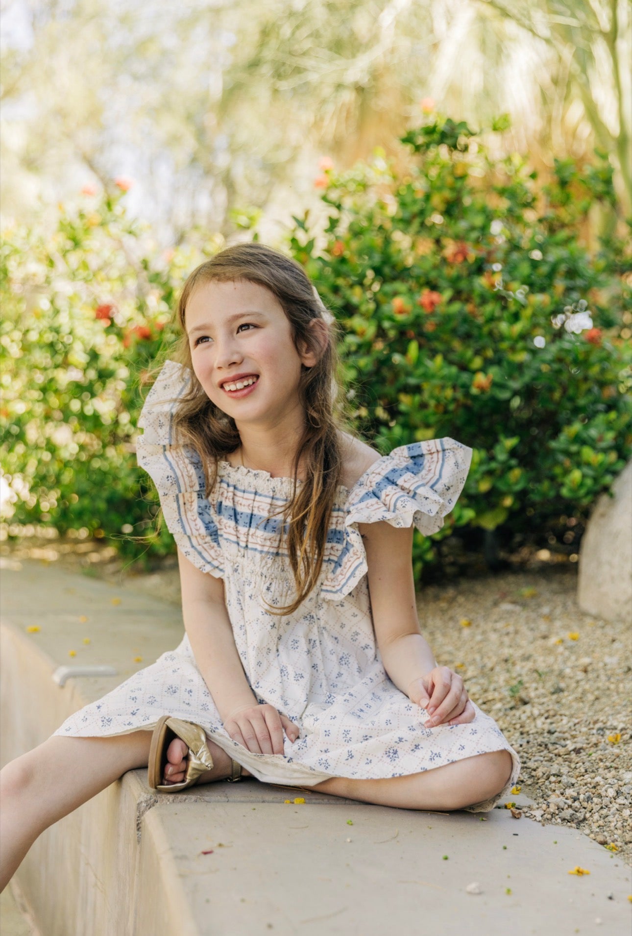Girls’ Everyday Dress in Blue Floral