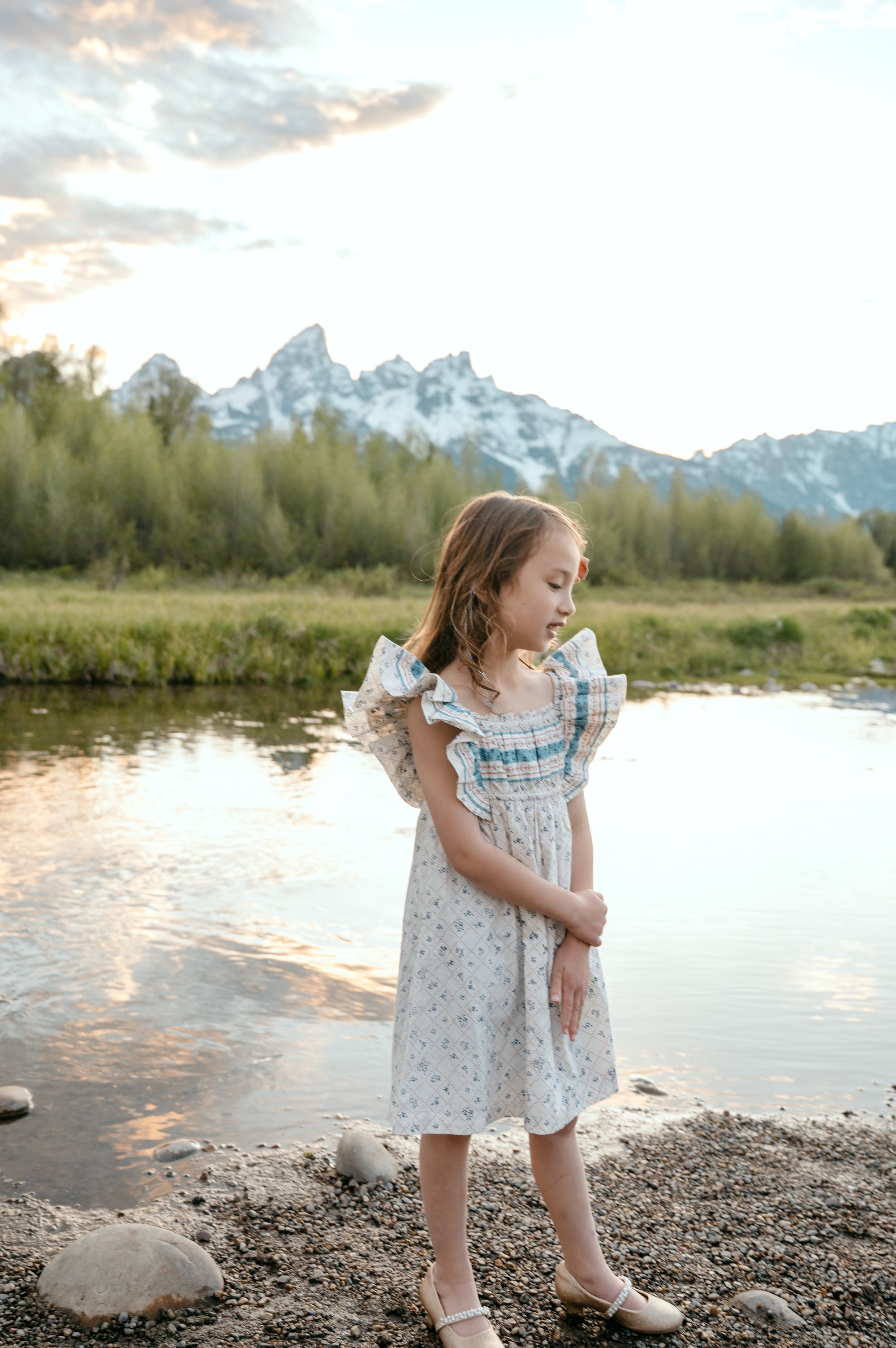 Girls’ Everyday Dress in Blue Floral
