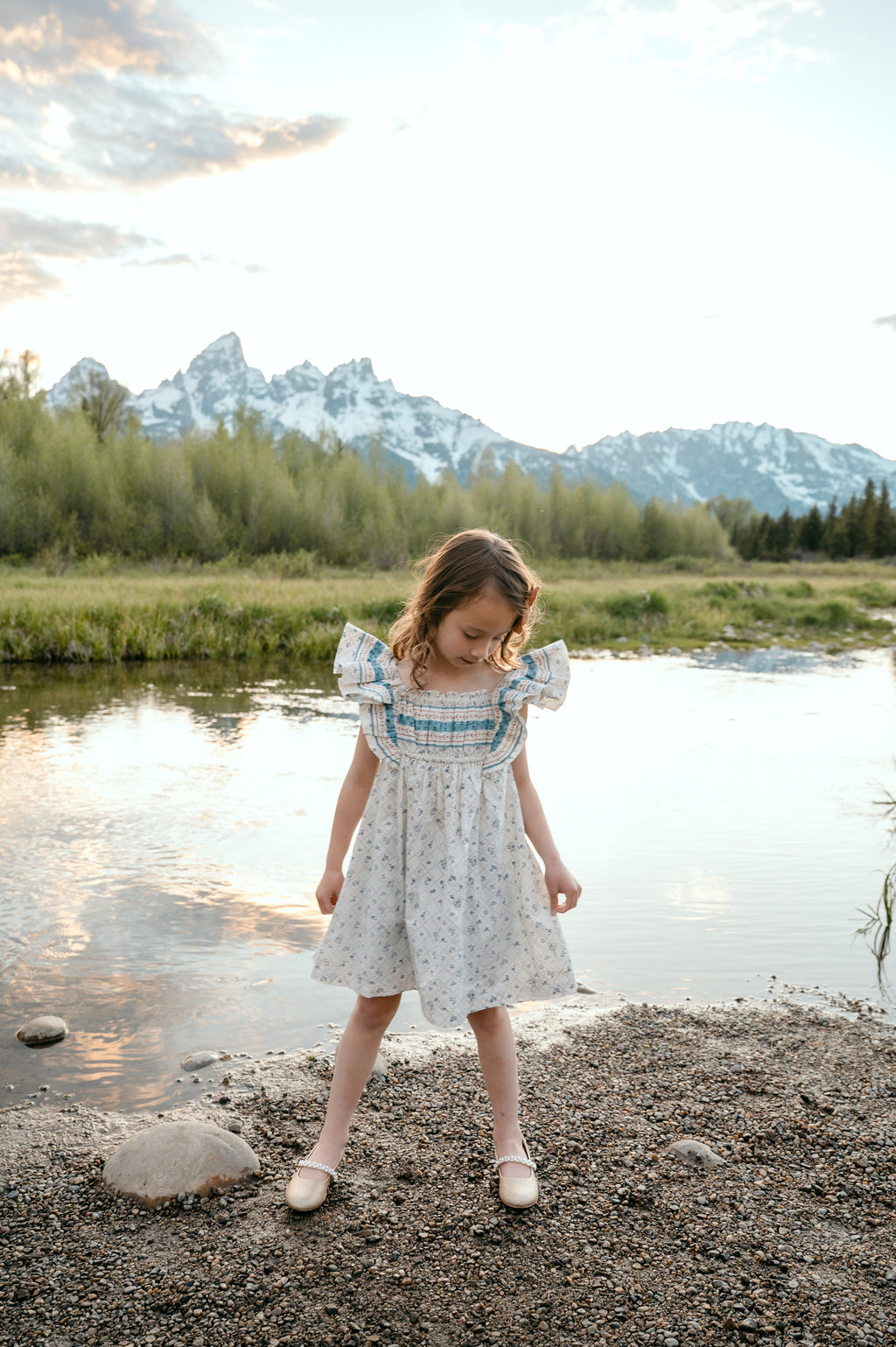 Girls’ Everyday Dress in Blue Floral