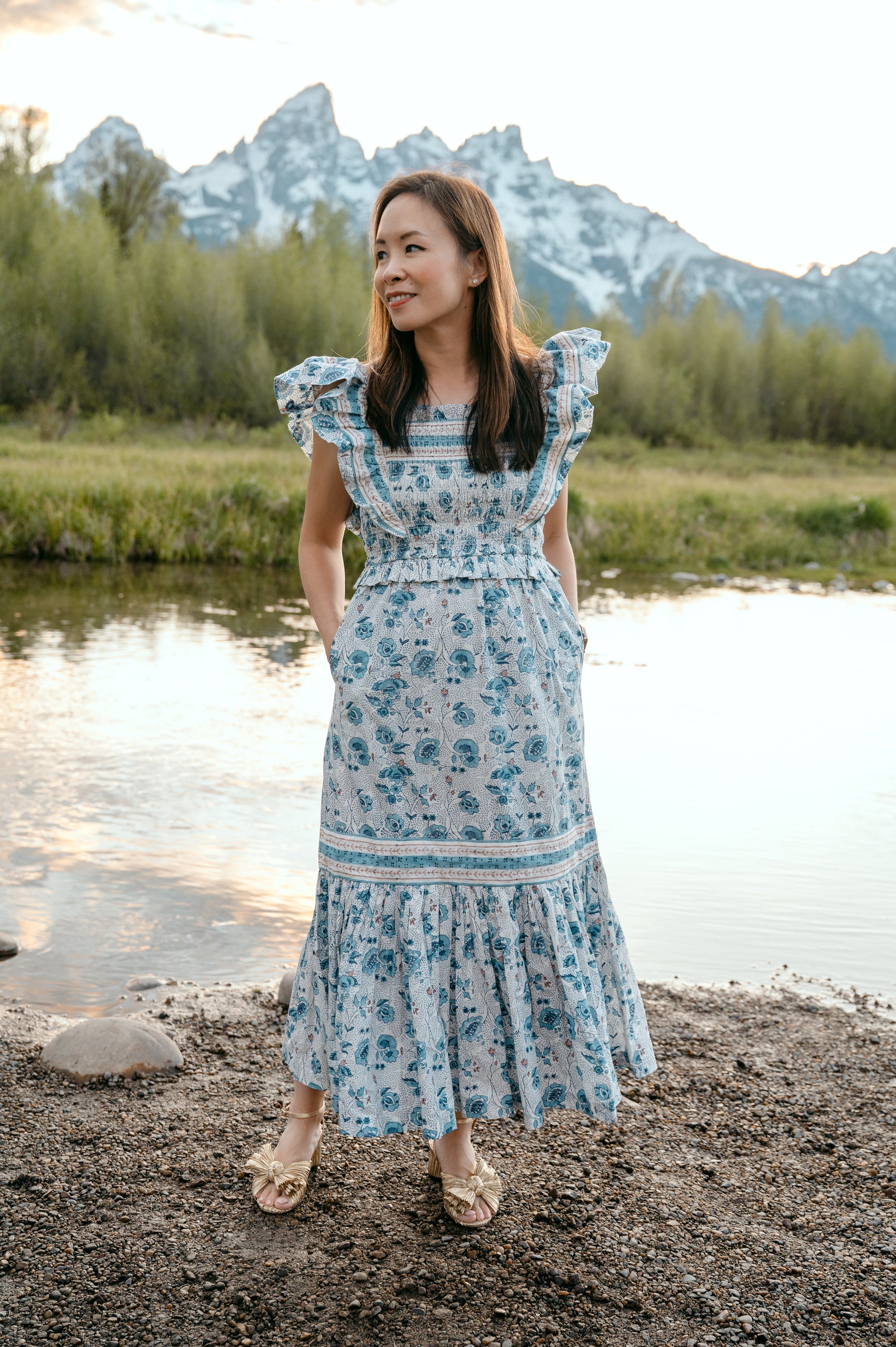 Women’s Everyday Dress in Blue Floral