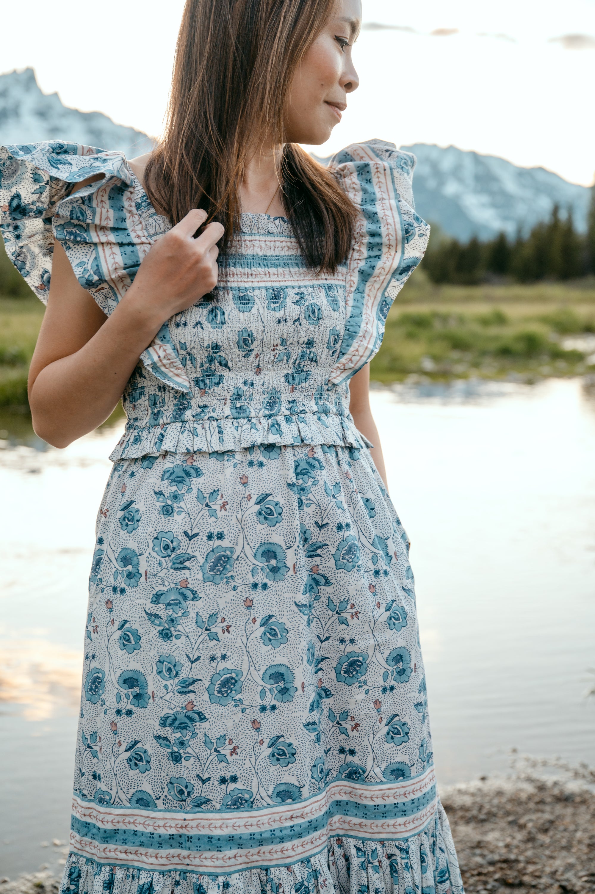 Women’s Everyday Dress in Blue Floral