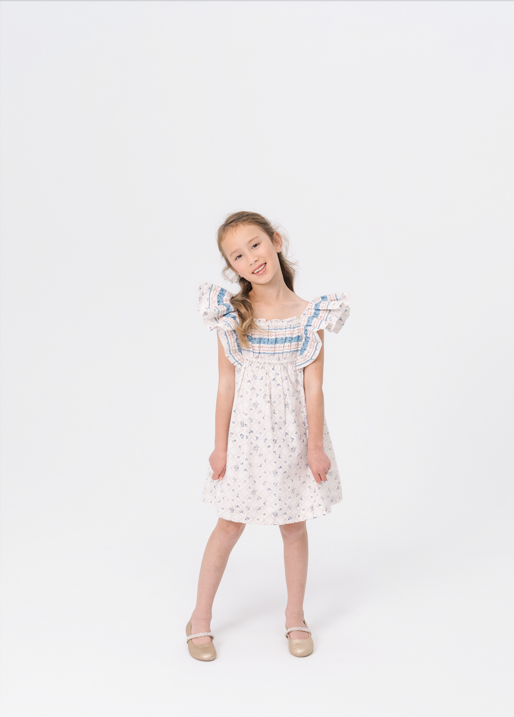 Girls’ Everyday Dress in Blue Floral