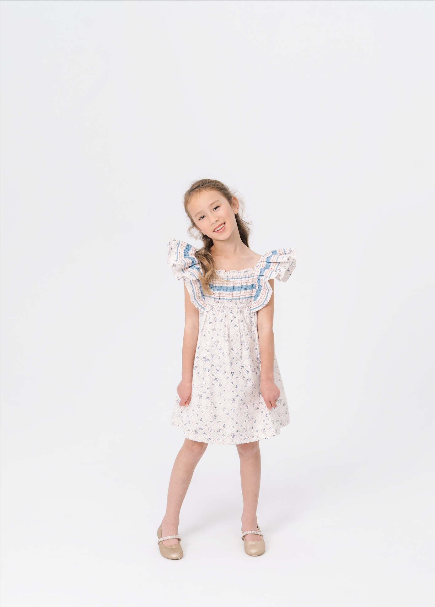 Girls’ Everyday Dress in Blue Floral
