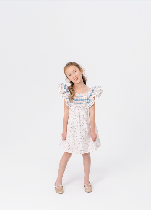 Girls’ Everyday Dress in Blue Floral