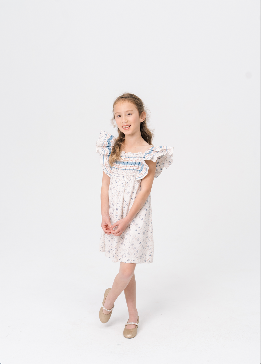 Girls’ Everyday Dress in Blue Floral