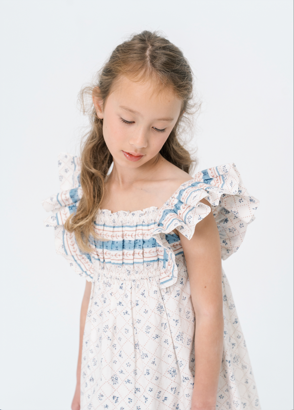 Girls’ Everyday Dress in Blue Floral