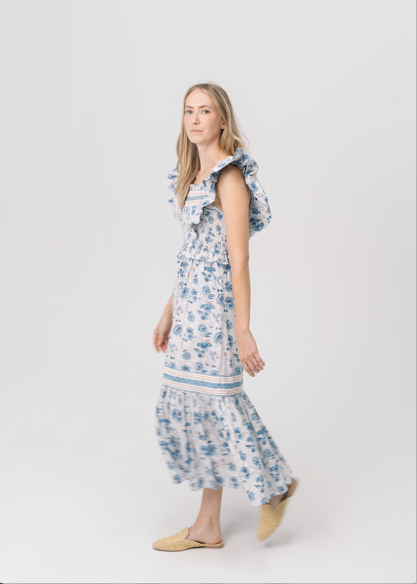 Women’s Everyday Dress in Blue Floral